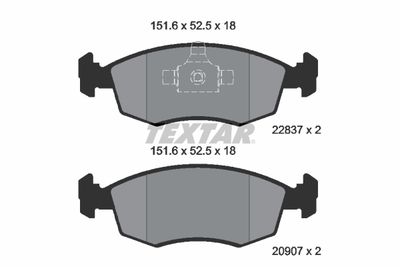 2090704 TEXTAR Комплект тормозных колодок, дисковый тормоз
