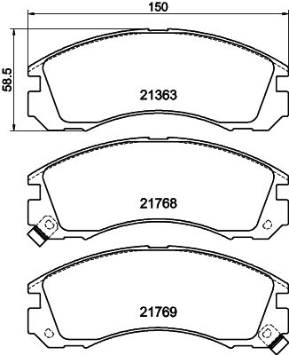 8DB355026951 HELLA PAGID Комплект тормозных колодок, дисковый тормоз