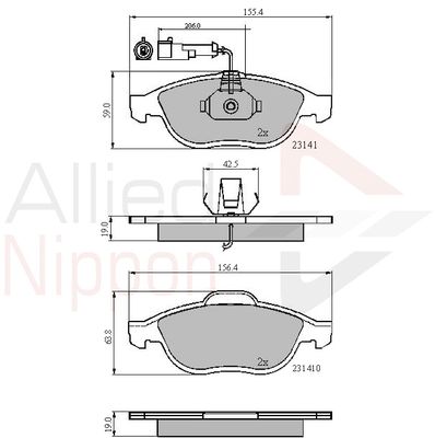 ADB1856 COMLINE Комплект тормозных колодок, дисковый тормоз