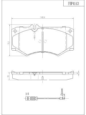 FBP4143 FI.BA Комплект тормозных колодок, дисковый тормоз