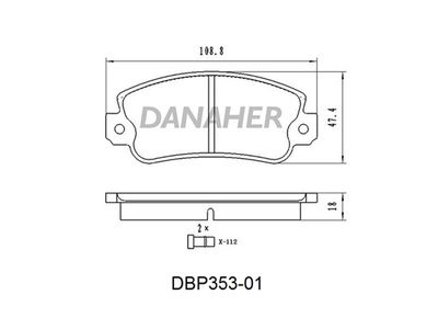 DBP35301 DANAHER Комплект тормозных колодок, дисковый тормоз