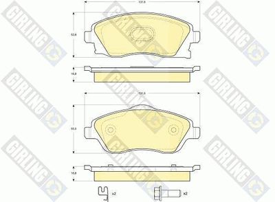 6115701 GIRLING Комплект тормозных колодок, дисковый тормоз