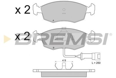 BP2282 BREMSI Комплект тормозных колодок, дисковый тормоз