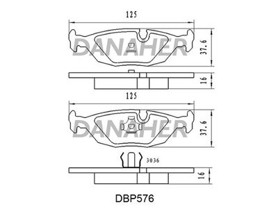 DBP576 DANAHER Комплект тормозных колодок, дисковый тормоз