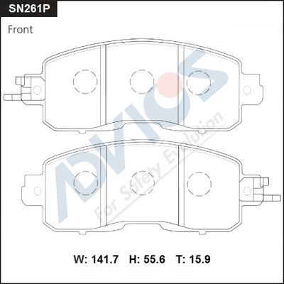 SN261P ADVICS Комплект тормозных колодок, дисковый тормоз