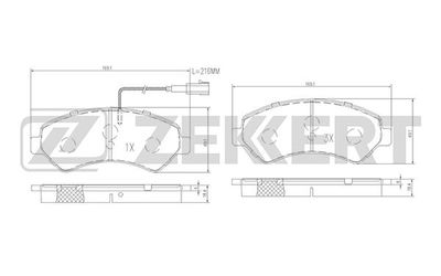 BS1471 ZEKKERT Комплект тормозных колодок, дисковый тормоз