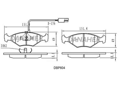 DBP604 DANAHER Комплект тормозных колодок, дисковый тормоз