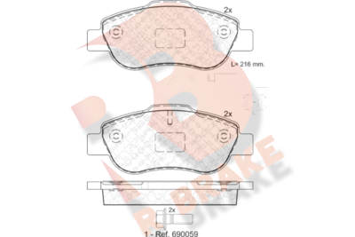 RB1843203 R BRAKE Комплект тормозных колодок, дисковый тормоз