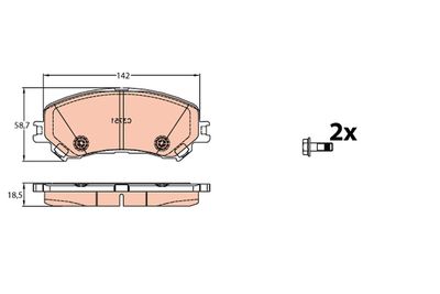 GDB2152 TRW Комплект тормозных колодок, дисковый тормоз