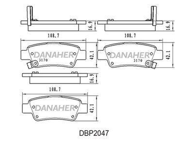 DBP2047 DANAHER Комплект тормозных колодок, дисковый тормоз