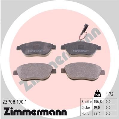 237081901 ZIMMERMANN Комплект тормозных колодок, дисковый тормоз
