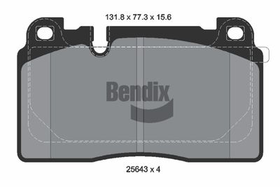BPD1487 BENDIX Braking Комплект тормозных колодок, дисковый тормоз