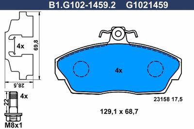 B1G10214592 GALFER Комплект тормозных колодок, дисковый тормоз