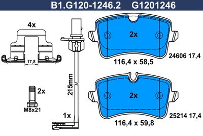 B1G12012462 GALFER Комплект тормозных колодок, дисковый тормоз