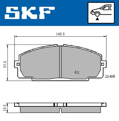 VKBP80462 SKF Комплект тормозных колодок, дисковый тормоз