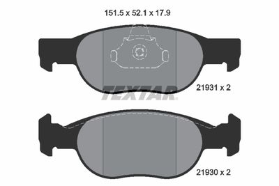 2193101 TEXTAR Комплект тормозных колодок, дисковый тормоз