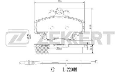 BS1482 ZEKKERT Комплект тормозных колодок, дисковый тормоз