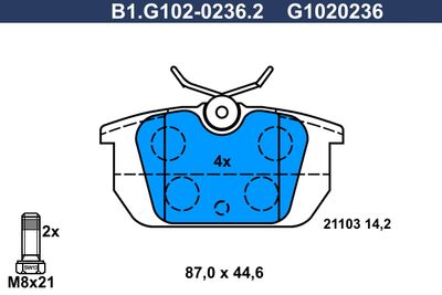B1G10202362 GALFER Комплект тормозных колодок, дисковый тормоз