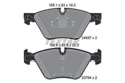 2469781 TEXTAR Комплект тормозных колодок, дисковый тормоз
