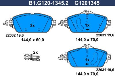 B1G12013452 GALFER Комплект тормозных колодок, дисковый тормоз