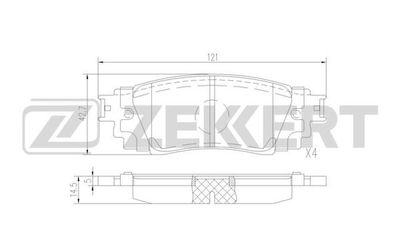 BS1525 ZEKKERT Комплект тормозных колодок, дисковый тормоз