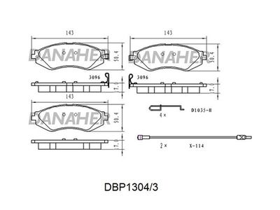 DBP13043 DANAHER Комплект тормозных колодок, дисковый тормоз