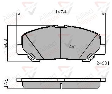 ADB01701 COMLINE Комплект тормозных колодок, дисковый тормоз
