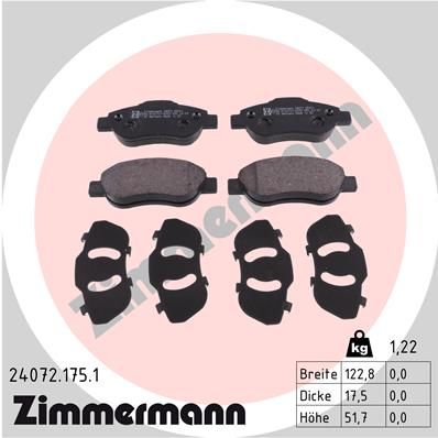 240721751 ZIMMERMANN Комплект тормозных колодок, дисковый тормоз