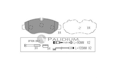 P11052 ASHUKI by Palidium Комплект тормозных колодок, дисковый тормоз