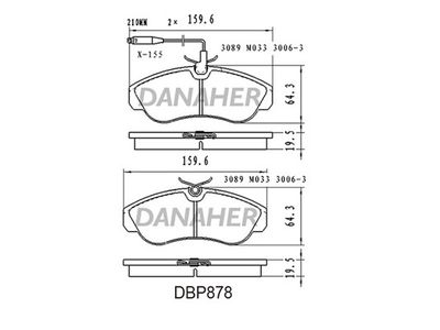 DBP878 DANAHER Комплект тормозных колодок, дисковый тормоз