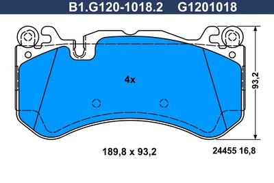 B1G12010182 GALFER Комплект тормозных колодок, дисковый тормоз
