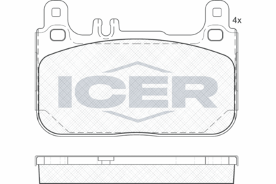 182173 ICER Комплект тормозных колодок, дисковый тормоз