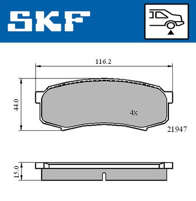 VKBP90136 SKF Комплект тормозных колодок, дисковый тормоз