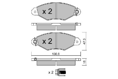 BPNI1003 AISIN Комплект тормозных колодок, дисковый тормоз