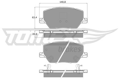 TX1817 TOMEX Brakes Комплект тормозных колодок, дисковый тормоз