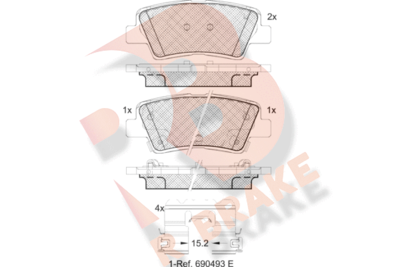 RB2036066 R BRAKE Комплект тормозных колодок, дисковый тормоз