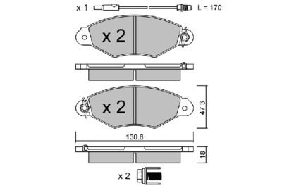 BPRE1007 AISIN Комплект тормозных колодок, дисковый тормоз