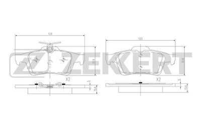 BS1600 ZEKKERT Комплект тормозных колодок, дисковый тормоз