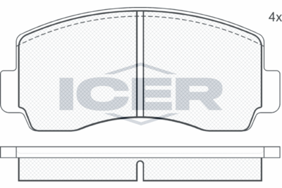 180207 ICER Комплект тормозных колодок, дисковый тормоз
