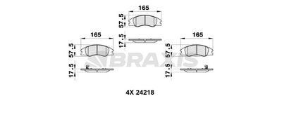 AB0310 BRAXIS Комплект тормозных колодок, дисковый тормоз