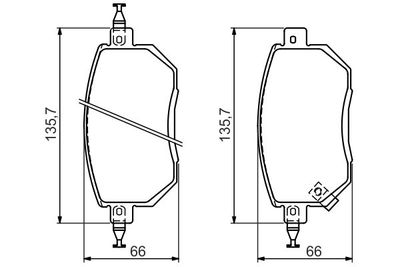 0986494366 BOSCH Комплект тормозных колодок, дисковый тормоз