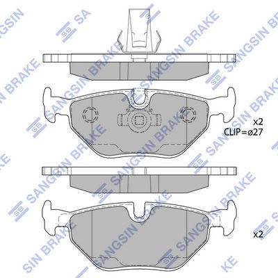 SP2167 Hi-Q Комплект тормозных колодок, дисковый тормоз