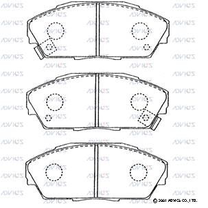 SN416P ADVICS Комплект тормозных колодок, дисковый тормоз