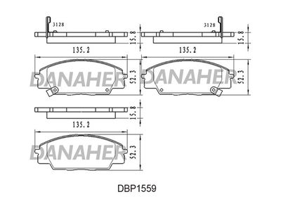DBP1559 DANAHER Комплект тормозных колодок, дисковый тормоз