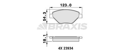 AA0236 BRAXIS Комплект тормозных колодок, дисковый тормоз