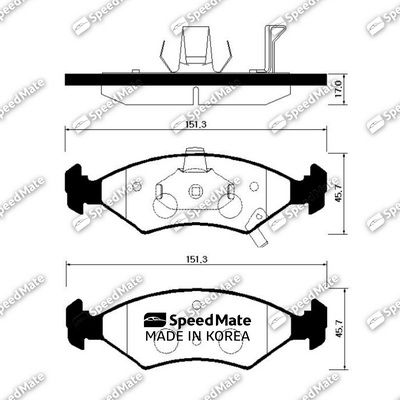 SMBPK007 SpeedMate Комплект тормозных колодок, дисковый тормоз