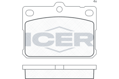 180164 ICER Комплект тормозных колодок, дисковый тормоз