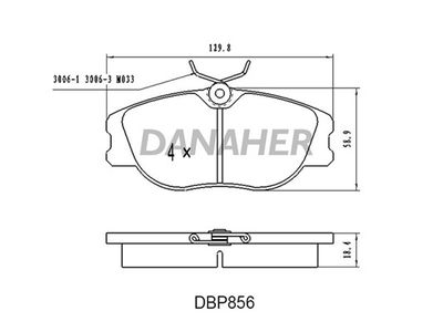 DBP856 DANAHER Комплект тормозных колодок, дисковый тормоз