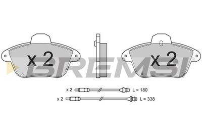 BP2521 BREMSI Комплект тормозных колодок, дисковый тормоз