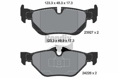 BPD1023 BENDIX Braking Комплект тормозных колодок, дисковый тормоз